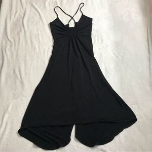 Moda International Black High Low Adjustable Key Hole Backless Tank Dress Sz S